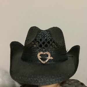 Elegant Black Heart-Accent Women's Hat. Western style 3 hats priced separately.
